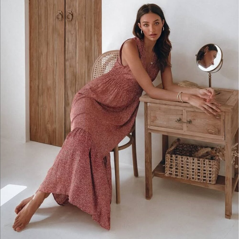 NWT - Pampelone Sienna Dress in red and cream, Size M